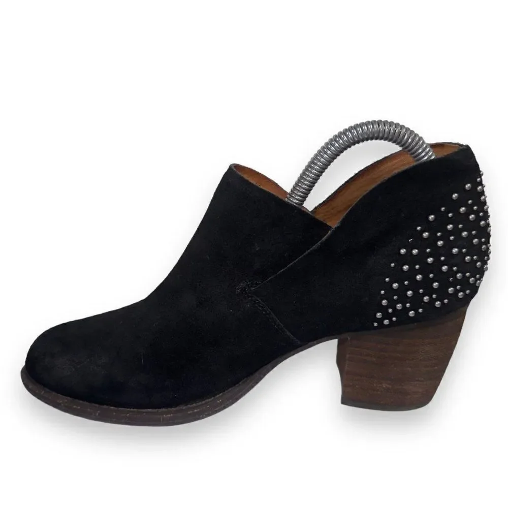 Naya Valerie Studded Suede‎ Ankle Booties Black / Silver Studs Women's 8M